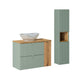 Ensemble meuble simple vasque 80cm et colonne Jade Vert et Bois