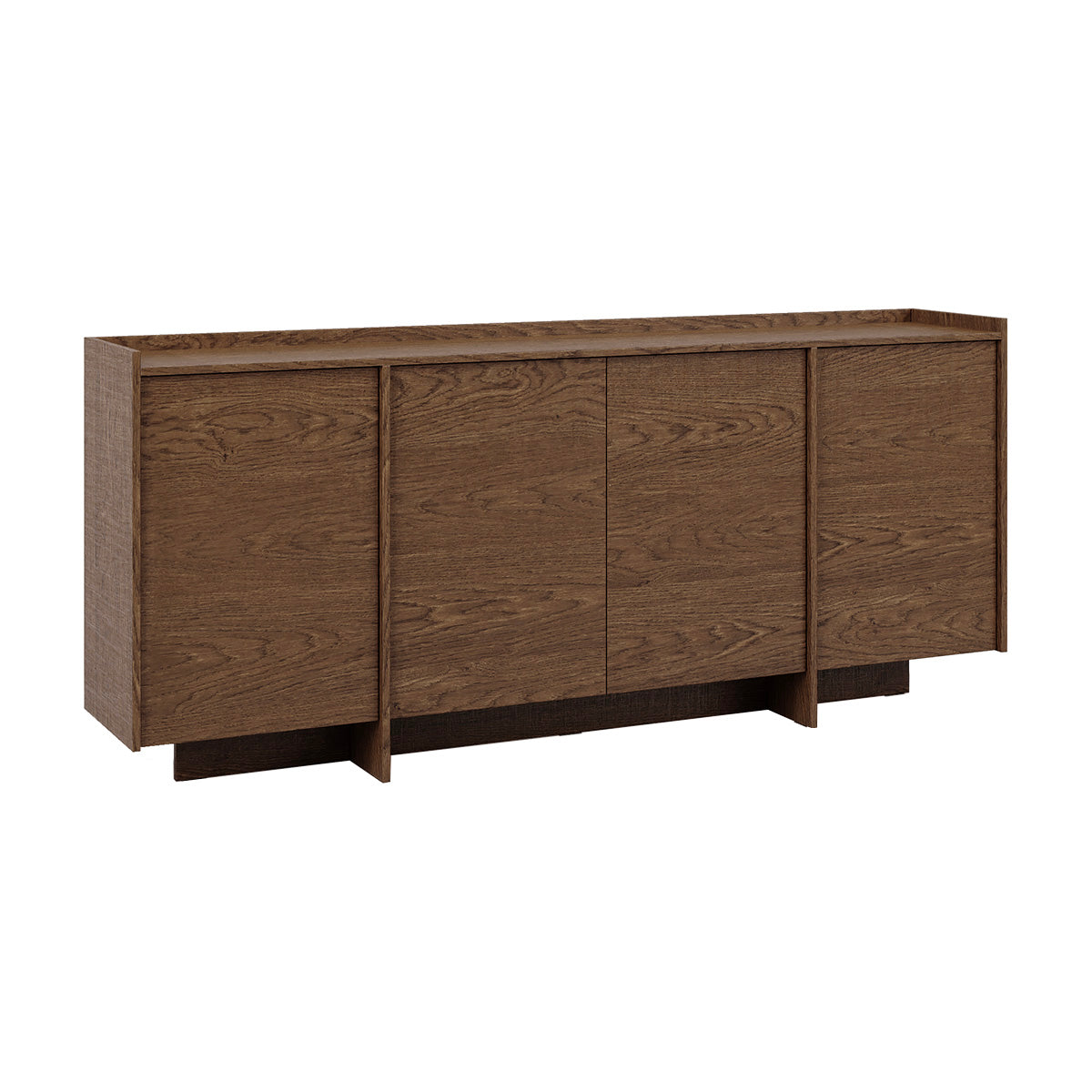 Buffet 4 portes Japandi Bois foncé