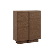 Buffet haut 2 portes Japandi Bois foncé