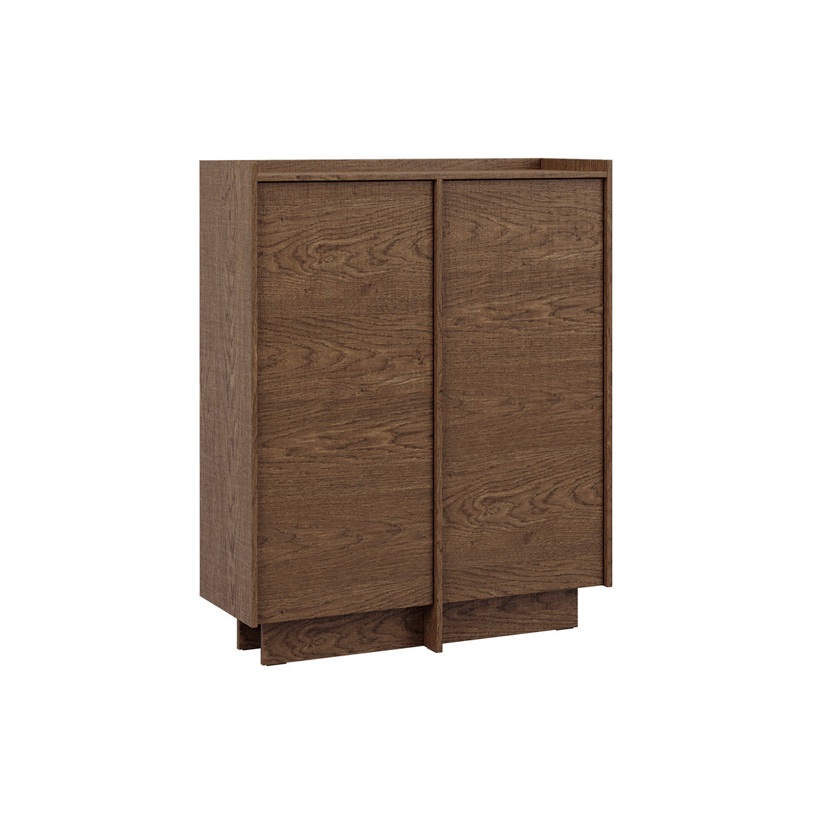 Buffet haut 2 portes Japandi Bois foncé