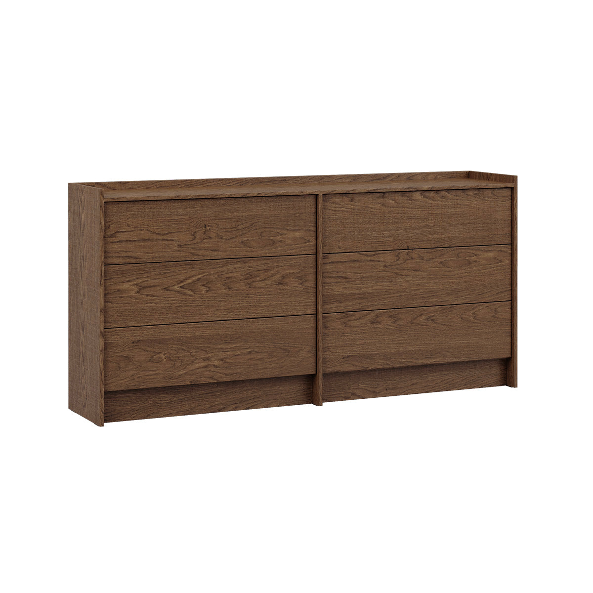 Commode 6 tiroirs Japandi Bois foncé