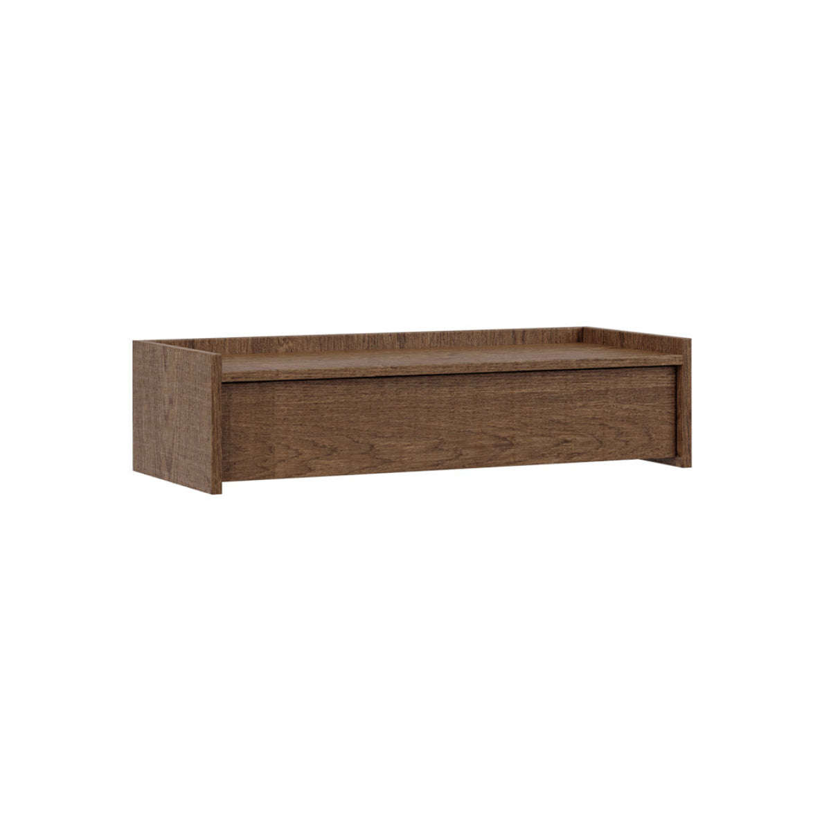 Console coiffeuse murale 1 tiroir Japandi Bois foncé