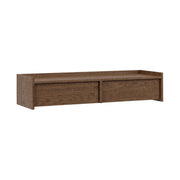 Console coiffeuse murale 2 tiroirs Japandi Bois foncé