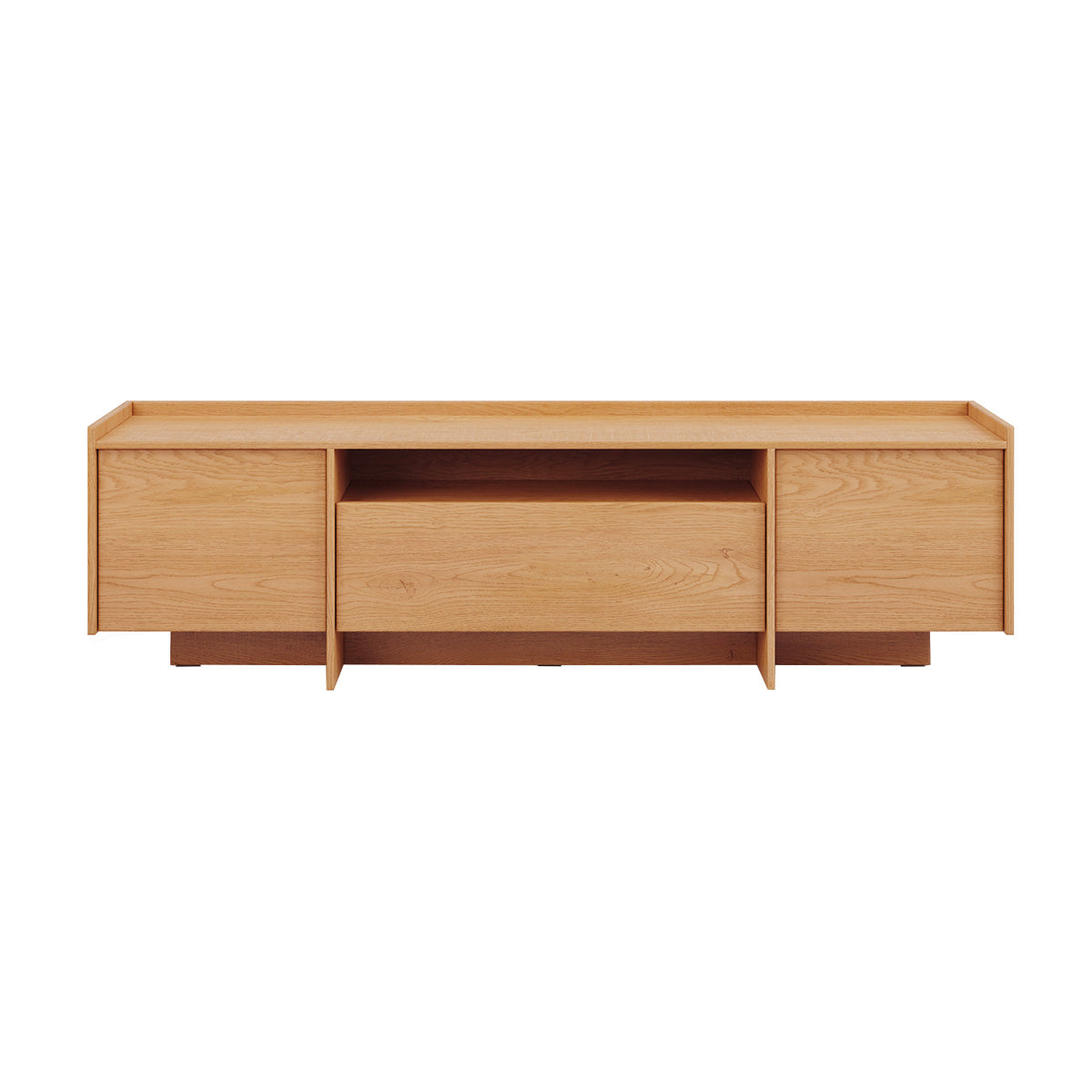 Meuble TV 3 portes 200 cm Japandi Bois - vue 3