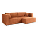 Canapé d'angle réversible convertible 3 places Jimmy velours côtelé Terracotta