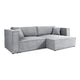 Canapé d'angle réversible convertible 3 places Jimmy velours côtelé Gris Clair