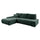 Canapé d'angle convertible gauche 4 places coffre Jonas velours côtelé Vert Sapin