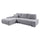 Canapé d'angle convertible gauche 4 places coffre Jonas velours côtelé Gris Clair