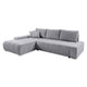 Canapé d'angle convertible gauche 4 places coffre Jonas velours côtelé Gris Clair