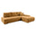 Canapé d'angle convertible droit 4 places coffre Jonas velours côtelé Jaune