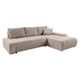 Canapé d'angle convertible droit 4 places coffre Jonas velours côtelé Taupe