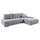 Canapé d'angle convertible droit 4 places coffre Jonas velours côtelé Gris Clair