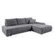 Canapé d'angle convertible droit 4 places coffre Jonas velours côtelé Gris