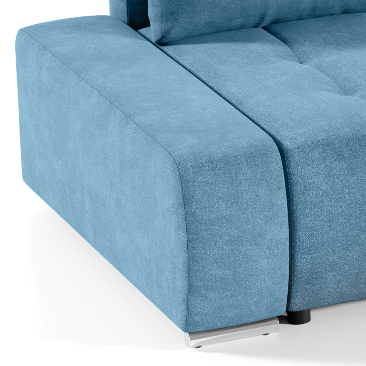 Canapé d'angle convertible droit 4 places avec coffre Jonas Bleu - vue 2