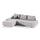 Canapé d'angle convertible gauche 4 places avec coffre Jonas Gris clair