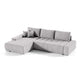 Canapé d'angle convertible gauche 4 places avec coffre Jonas Gris clair