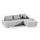 Canapé d'angle convertible droit 4 places avec coffre Jonas Gris clair