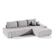 Canapé d'angle convertible droit 4 places avec coffre Jonas Gris clair