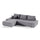 Canapé d'angle convertible gauche 4 places avec coffre Jonas Gris foncé