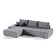Canapé d'angle convertible gauche 4 places avec coffre Jonas Gris foncé