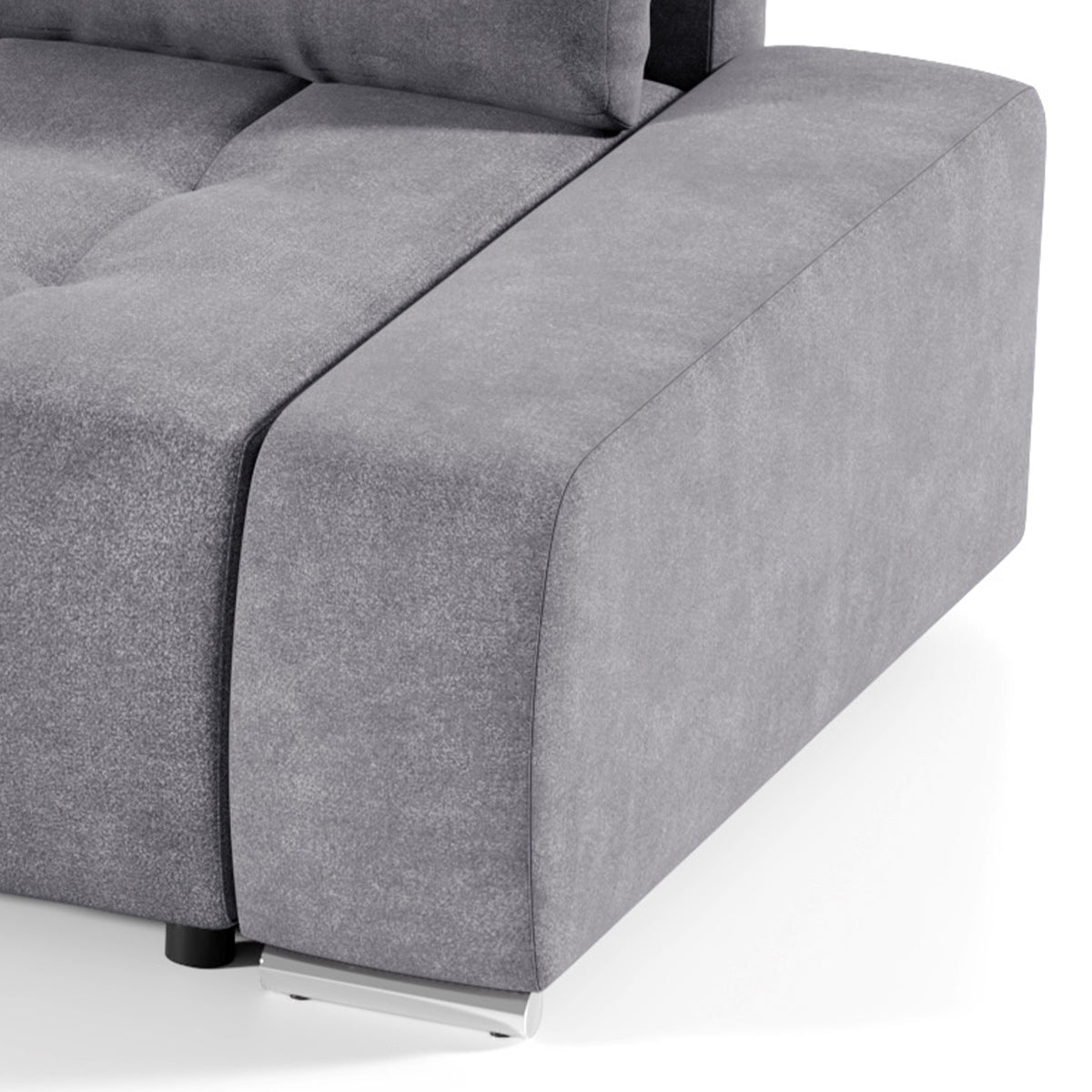 Canapé d'angle convertible gauche 4 places avec coffre Jonas Gris foncé - vue 2