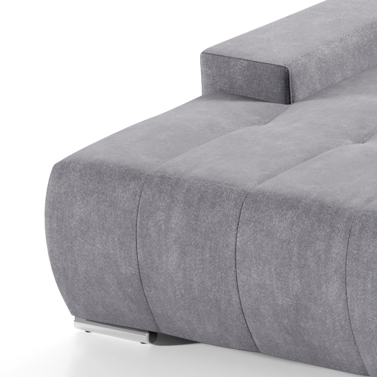Canapé d'angle convertible gauche 4 places avec coffre Jonas Gris foncé - vue 4