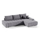 Canapé d'angle convertible droit 4 places avec coffre Jonas Gris foncé