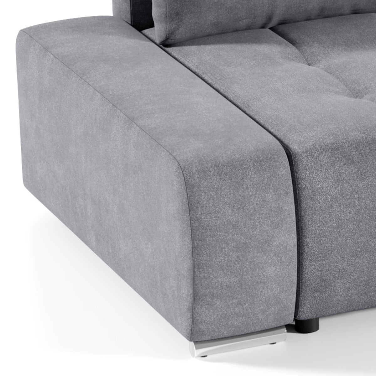 Canapé d'angle convertible droit 4 places avec coffre Jonas Gris foncé - vue 2