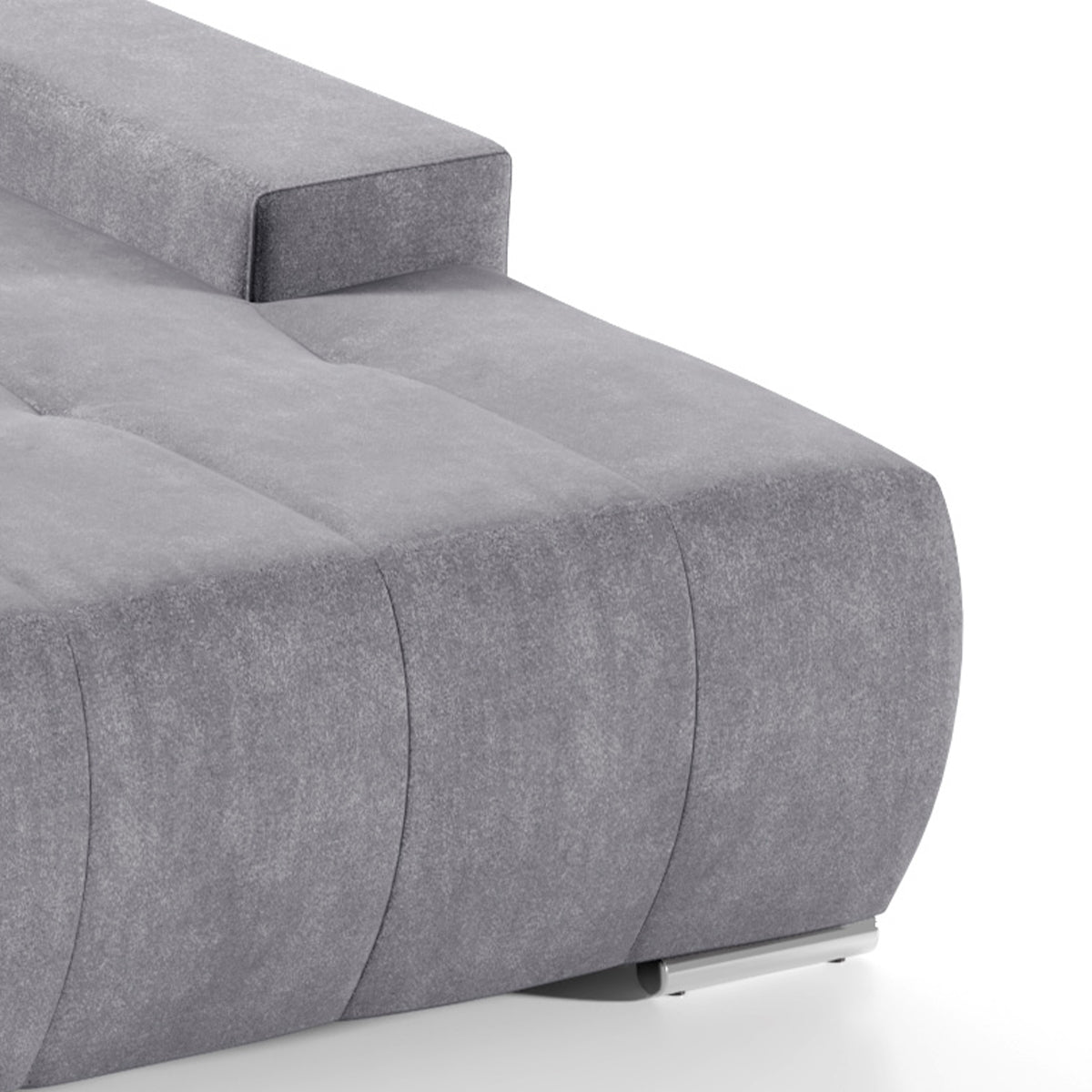 Canapé d'angle convertible droit 4 places avec coffre Jonas Gris foncé - vue 4