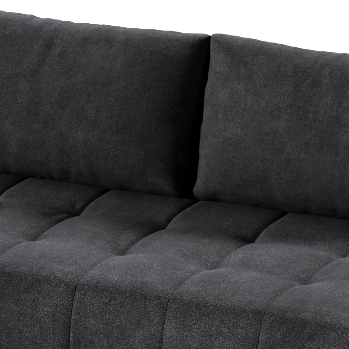Canapé d'angle convertible gauche 4 places avec coffre Jonas Gris anthracite - vue 3