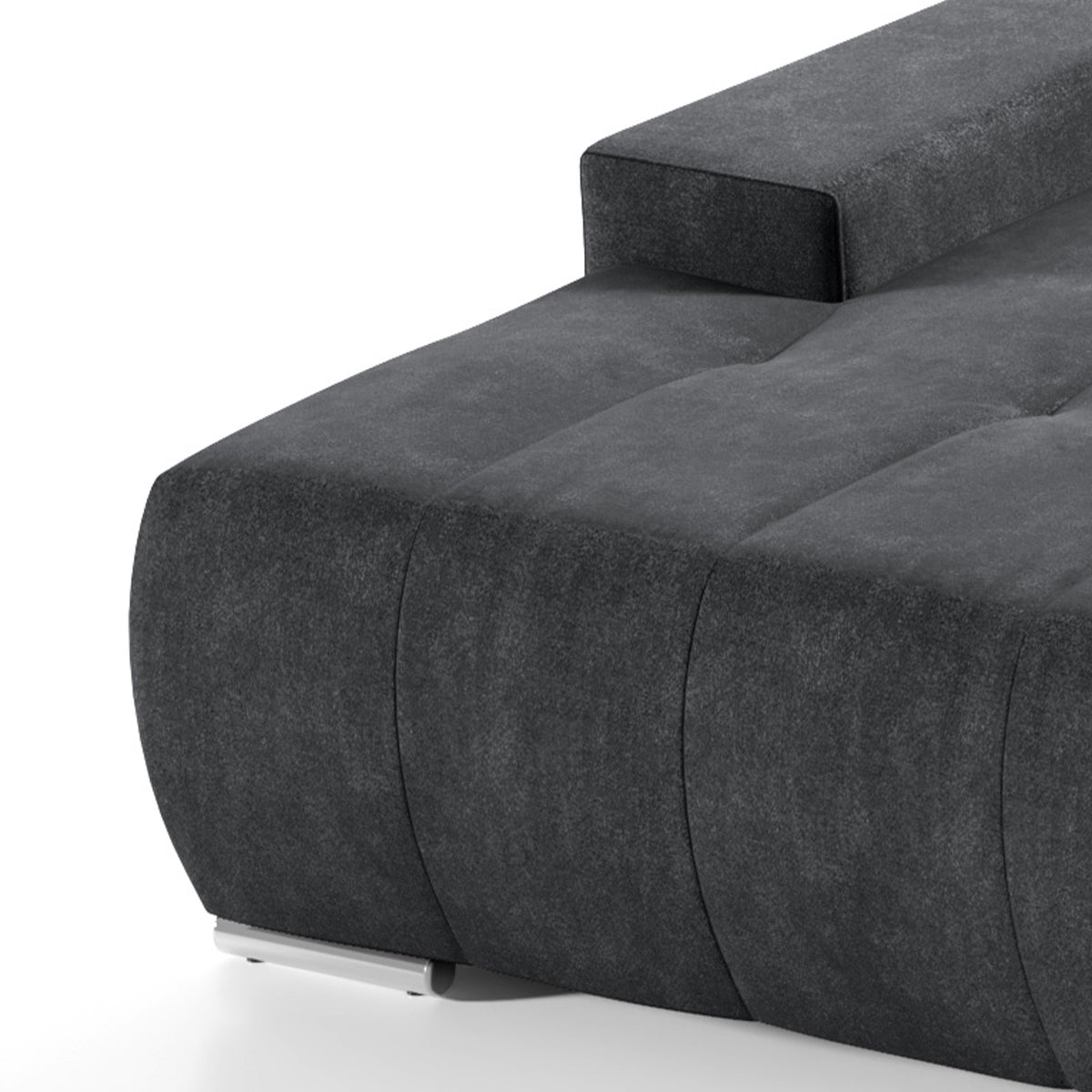 Canapé d'angle convertible gauche 4 places avec coffre Jonas Gris anthracite - vue 4