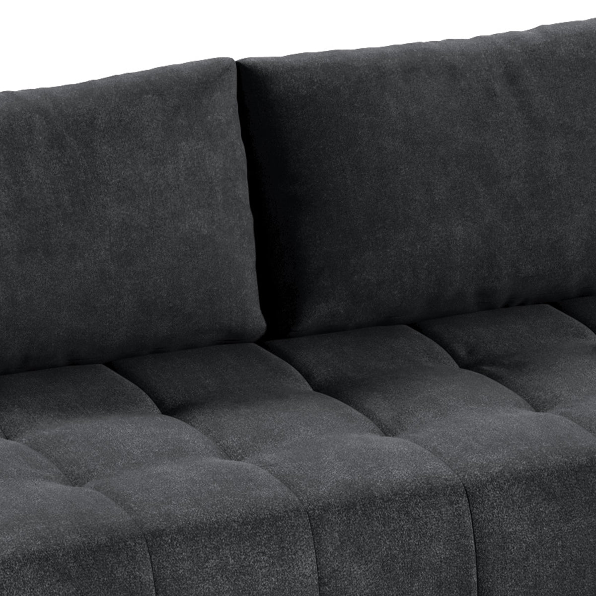 Canapé d'angle convertible droit 4 places avec coffre Jonas Gris anthracite - vue 3
