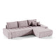 Canapé d'angle convertible droit 4 places avec coffre Jonas Rose