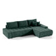 Canapé d'angle convertible droit 4 places avec coffre Jonas Vert