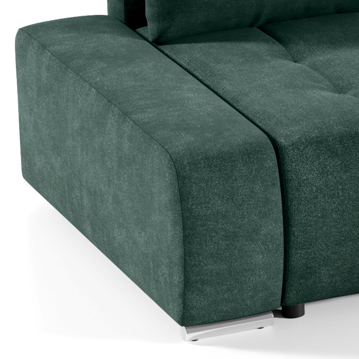 Canapé d'angle convertible droit 4 places avec coffre Jonas Vert - vue 2