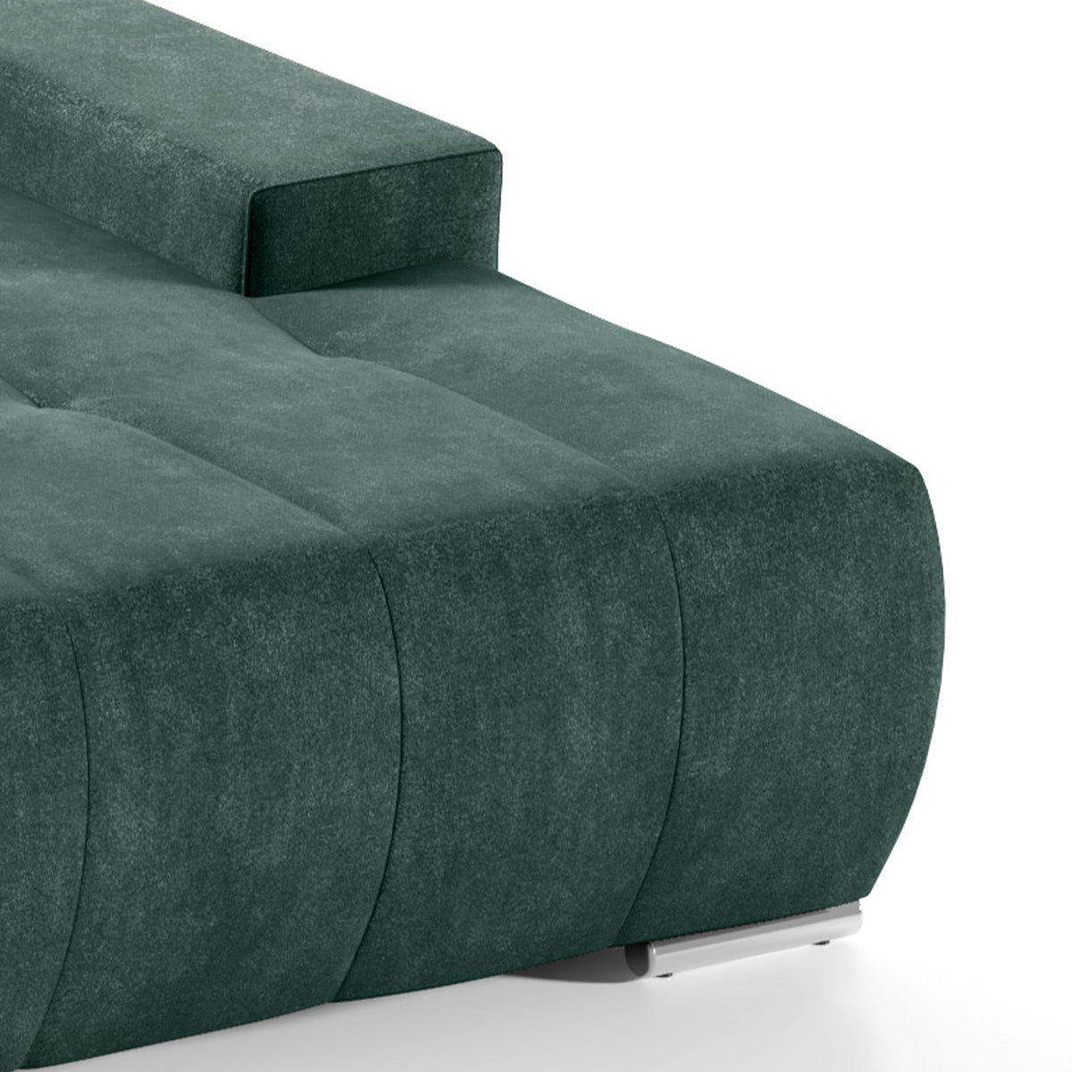 Canapé d'angle convertible droit 4 places avec coffre Jonas Vert - vue 4