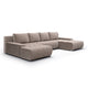Canapé U 5 places convertible coffre Jonas velours côtelé Taupe