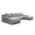 Canapé U 5 places convertible coffre Jonas velours côtelé Gris Clair