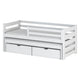 Lit 90x200 sommier lit gigogne et tiroirs inclus Jordan Blanc