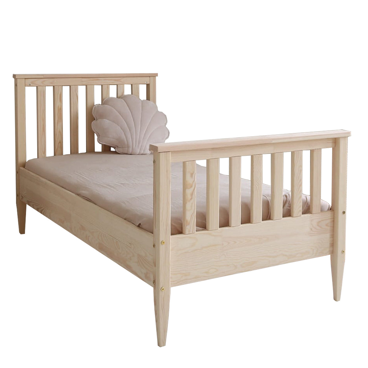Lit 90x190 sommier inclus pieds 19 cm Joséphine Bois - vue 2
