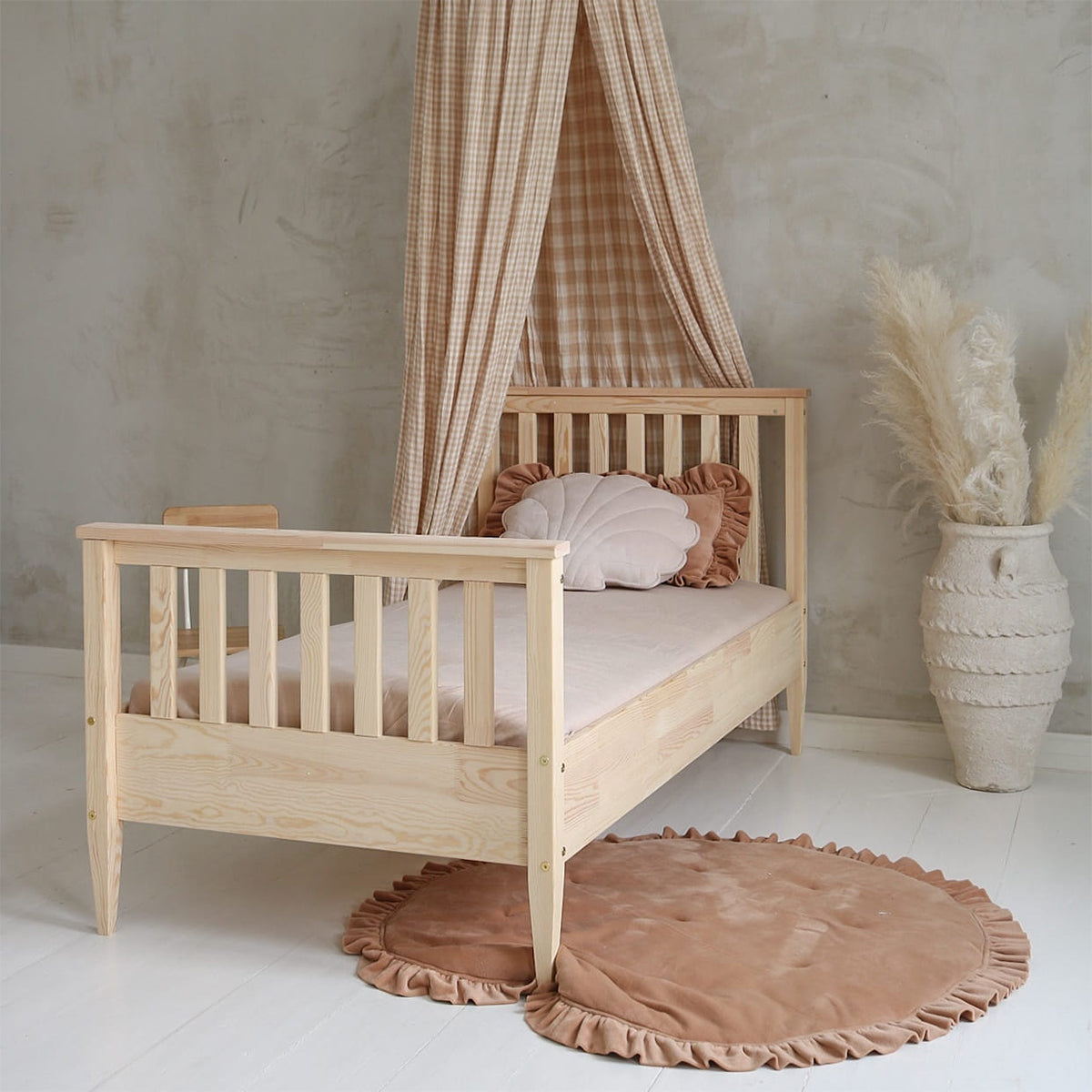 Lit 90x190 sommier inclus pieds 19 cm Joséphine Bois - vue 4