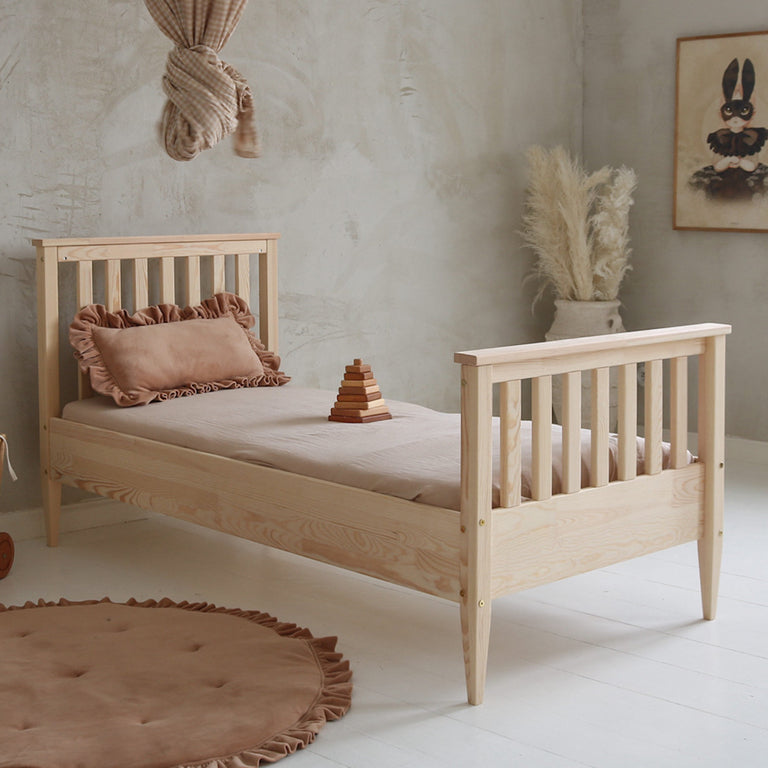 Lit 90x190 sommier inclus pieds 19 cm Joséphine Bois - vue 6