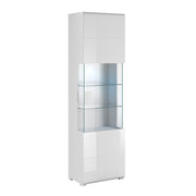 Vitrine 1 porte avec LED Jules Blanc