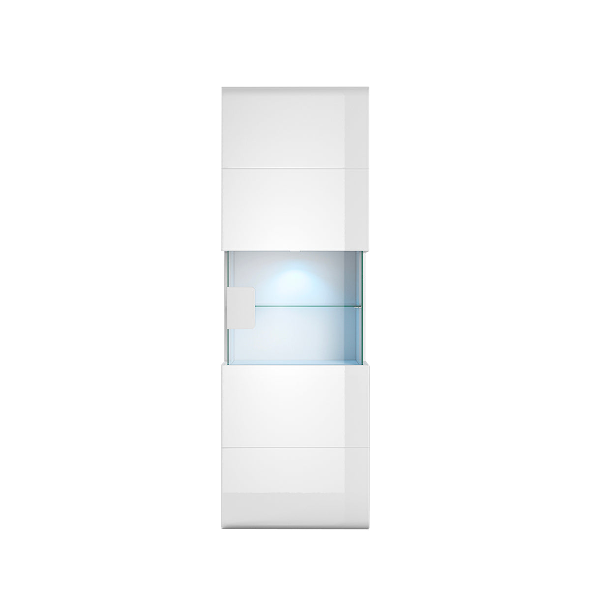 Vitrine murale 1 porte avec LED Jules Blanc - vue 2