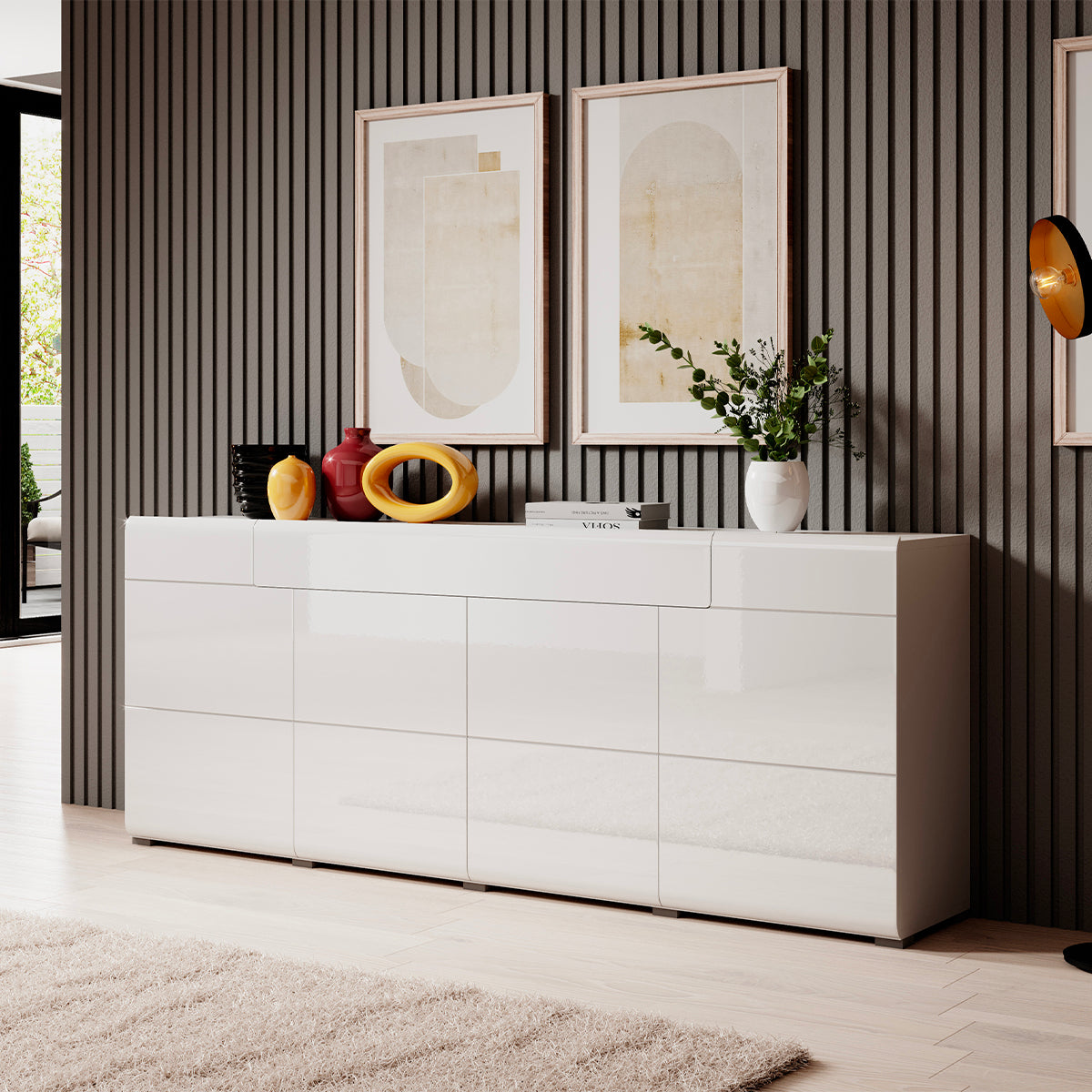 Buffet 4 portes 1 tiroir Jules Blanc - vue 3