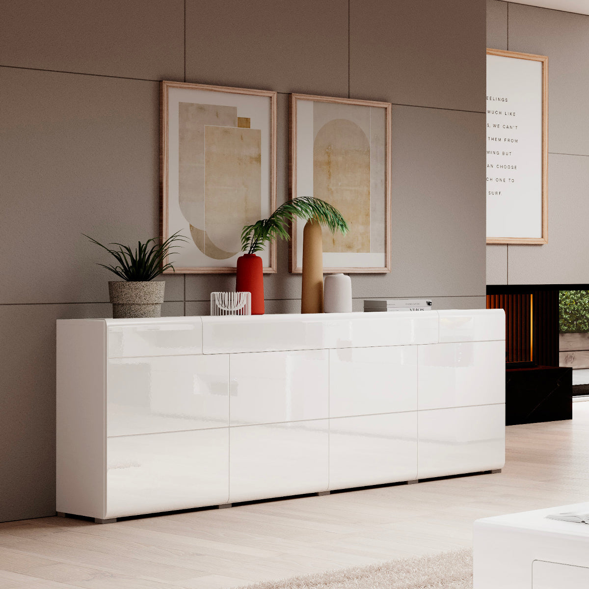 Buffet 4 portes 1 tiroir Jules Blanc - vue 4