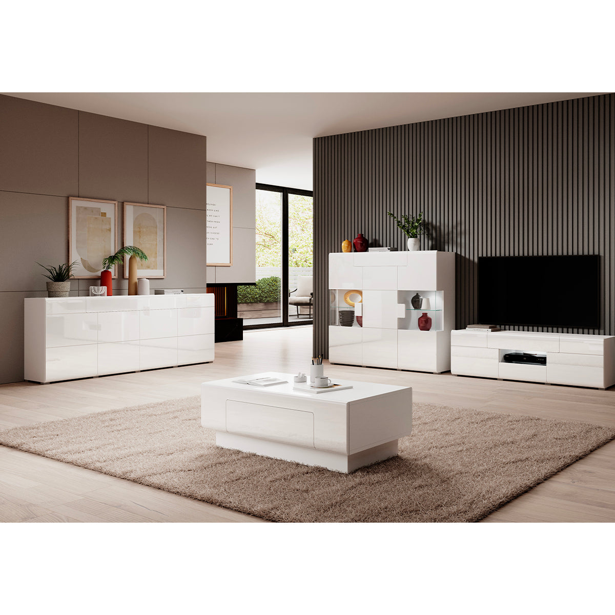 Buffet 4 portes 1 tiroir Jules Blanc - vue 5