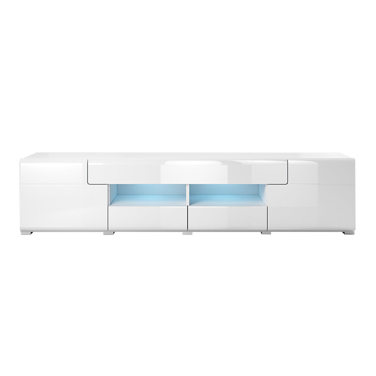 Meuble TV 2 portes 2 tiroirs 208 cm Jules Blanc - vue 2