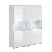 Vaisselier 2 portes avec LED Jules Blanc