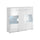 Buffet haut 3 portes 1 tiroir avec LED Jules Blanc